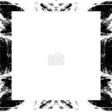 Illustration for Rough monochrome frame illustration. Grunge background. Abstract textured effect. - Royalty Free Image