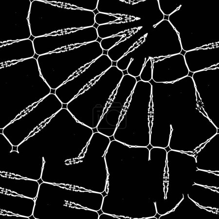 Téléchargez les illustrations : Vecteur noir et blanc motif sans couture avec toile d'araignée dessinée à la main - en licence libre de droit