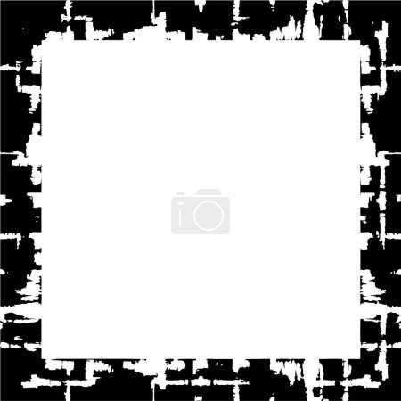 Illustration for Rough monochrome frame. Grunge background. Abstract textured effect - Royalty Free Image