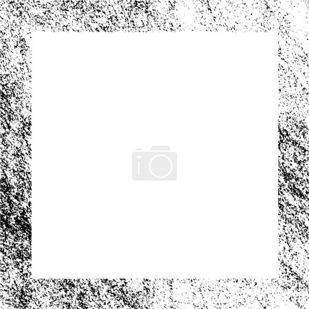 Illustration for Rough monochrome frame. Grunge background. Abstract textured effect - Royalty Free Image