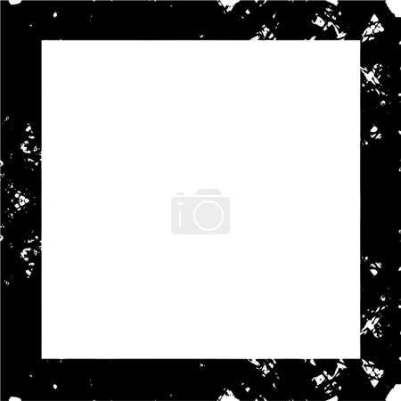 Illustration for Black and white monochrome old grunge vintage weathered frame abstract antique texture with retro pattern - Royalty Free Image