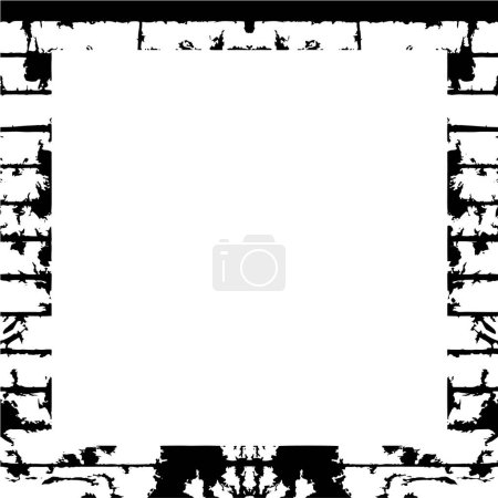 Illustration for Distressed frame background in black and white texture - Royalty Free Image