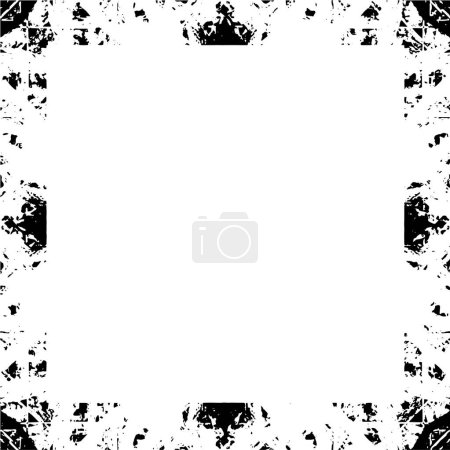 Illustration for Distressed background, black and white frame - Royalty Free Image