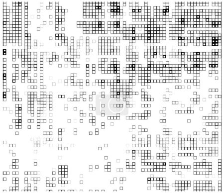 Ilustración de Conjunto de patrones de semitono abstractos, cuadrados y puntos, ilustración vectorial - Imagen libre de derechos