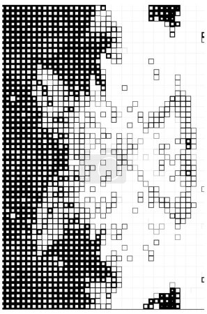 Téléchargez les illustrations : Fond noir et blanc abstrait avec de petits carrés. - en licence libre de droit