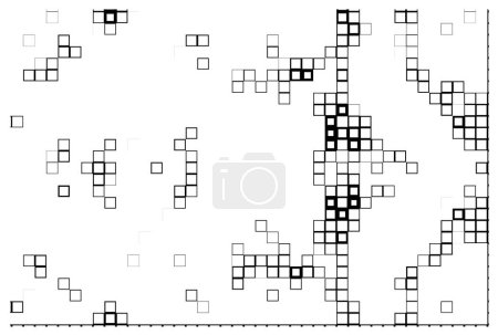 Ilustración de Fondo blanco y negro abstracto con cuadrados pequeños. - Imagen libre de derechos