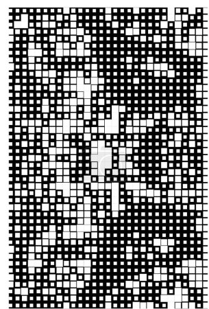 Téléchargez les illustrations : Fond noir et blanc abstrait avec de petits carrés. - en licence libre de droit