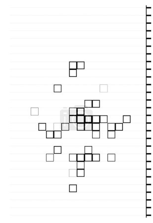 Téléchargez les illustrations : Fond noir et blanc avec des carrés. composition géométrique abstraite. conception vectorielle - en licence libre de droit