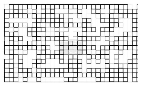 Téléchargez les illustrations : Un dessin noir et blanc d'une grille de carrés - en licence libre de droit