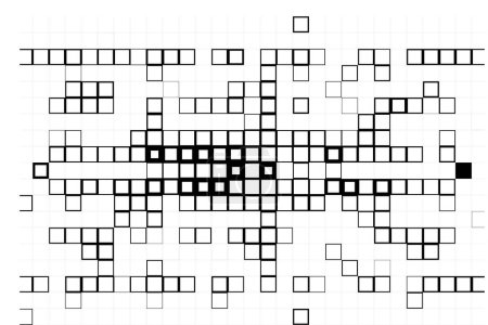 Ilustración de Fondo blanco y negro con iconos cuadrados en varios tamaños. ilustración vectorial - Imagen libre de derechos