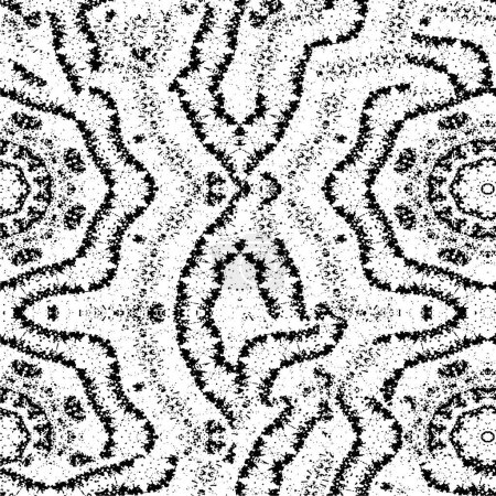 Illustration for A black and white pattern with a flower - Royalty Free Image