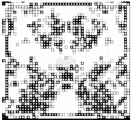 Illustration for A cross stitch pattern of a black and white picture - Royalty Free Image