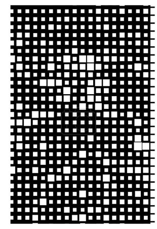 Téléchargez les illustrations : Fond noir et blanc avec des icônes carrées en différentes tailles. illustration vectorielle - en licence libre de droit