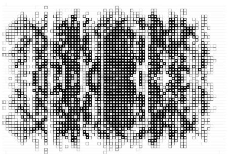 Illustration for Halftone background. black and white vector with pixels - Royalty Free Image