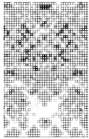 Illustration for Halftone mosaic black and white square pattern. vector illustration - Royalty Free Image