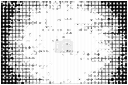 Illustration for A black and white photo of a square pattern - Royalty Free Image