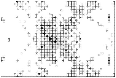 Ilustración de Fondo blanco y negro abstracto con cuadrados pequeños. - Imagen libre de derechos
