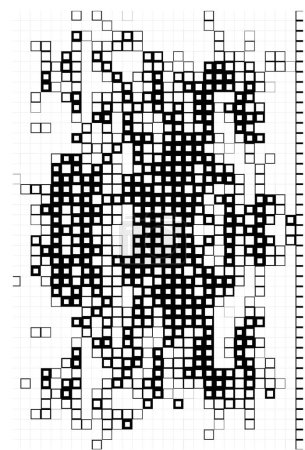 Téléchargez les illustrations : Illustration vectorielle de motif noir et blanc avec carrés - en licence libre de droit
