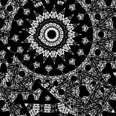 Foto de Abstracto patrón en blanco y negro con círculos, ilustración vectorial - Imagen libre de derechos