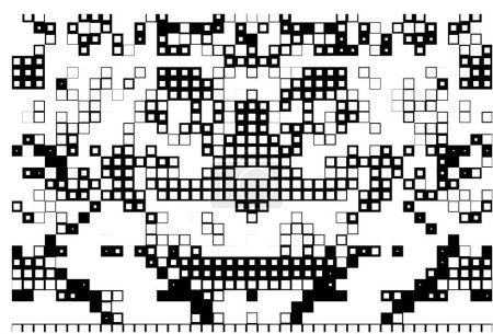 Téléchargez les illustrations : Mosaïque crâne mosaïque de code binaire - en licence libre de droit