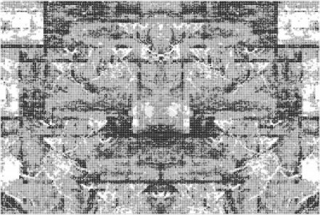 Ilustración de Capa superpuesta de grunge. Fondo vectorial abstracto en blanco y negro. Superficie vintage monocromática con patrón sucio en grietas, manchas, puntos. - Imagen libre de derechos