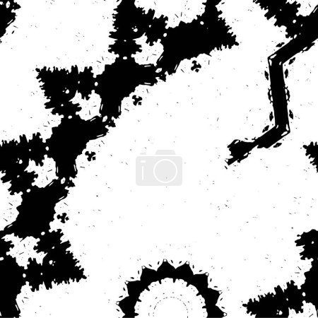 Ilustración de Abstracto patrón en blanco y negro con círculos, ilustración vectorial - Imagen libre de derechos