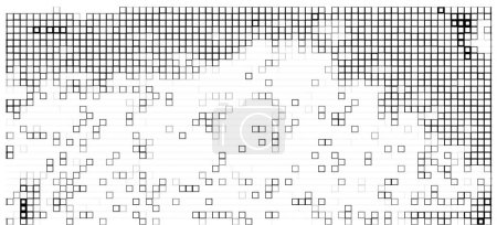 Téléchargez les illustrations : Motif avec illustration vectorielle de carrés noirs et blancs - en licence libre de droit