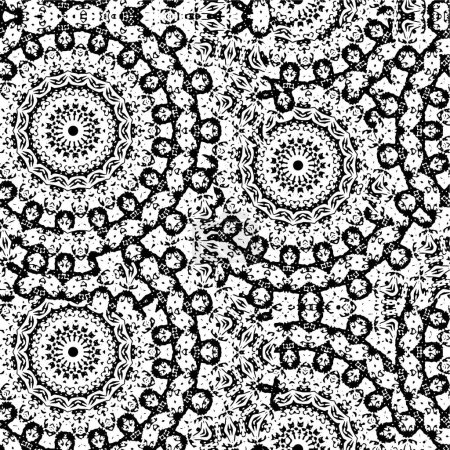 Illustration for Black and white seamless pattern with circles, vector illustration - Royalty Free Image