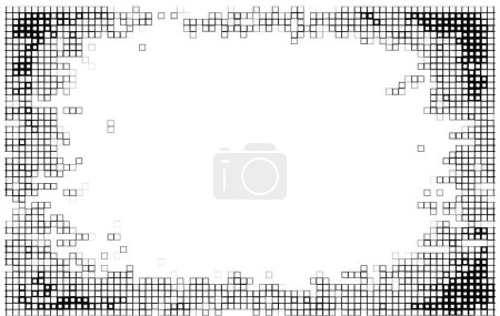 Téléchargez les illustrations : Surface abstraite. papier peint avec pixels noirs et blancs - en licence libre de droit