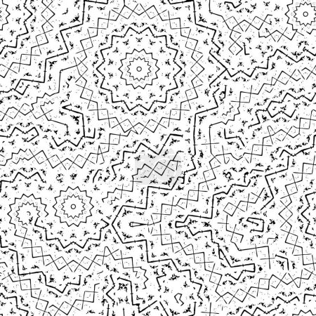 Illustration for Seamless black and white pattern. abstract geometric background. - Royalty Free Image