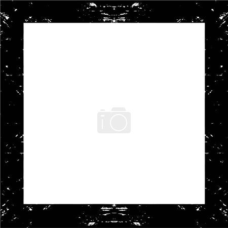 Illustration for Abstract frame in black and white with a worn effect and grunge texture - Royalty Free Image