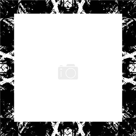 Illustration for Abstract frame in black and white with a worn effect and grunge texture - Royalty Free Image