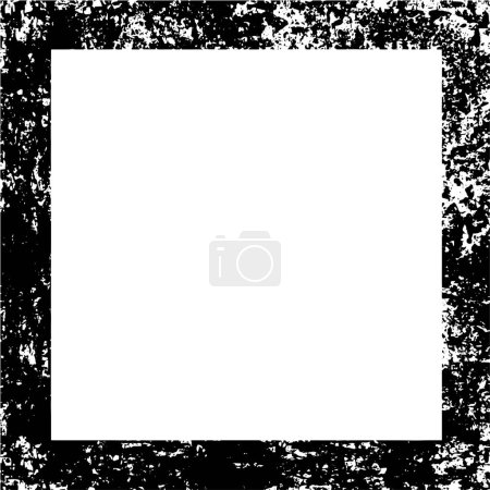 Illustration for Rough monochrome frame. Grunge background. Abstract textured effect. - Royalty Free Image