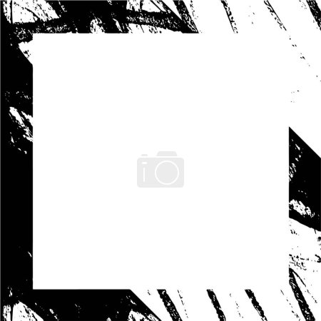 Ilustración de Vector abstracto marco blanco y negro con textura grunge - Imagen libre de derechos