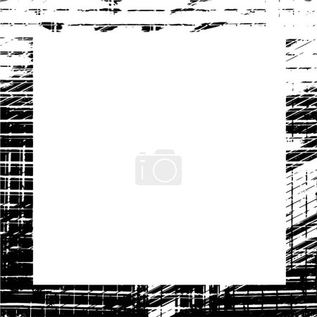 Photo for Abstract vector black and white frame with grunge texture - Royalty Free Image
