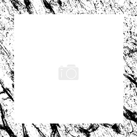 Illustration for Abstract vector black and white frame with grunge texture - Royalty Free Image