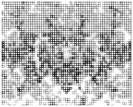 Illustration for Abstract background of black and white squares in a pixel art style - Royalty Free Image