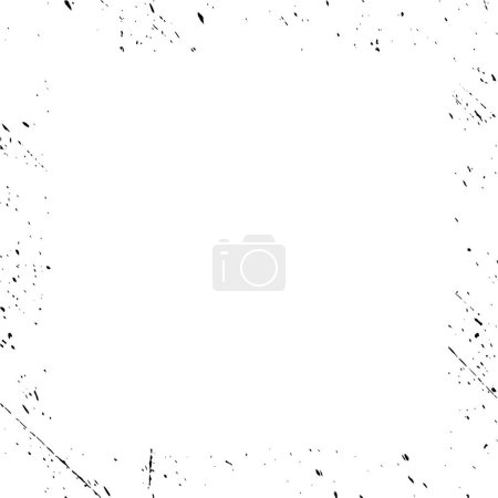 Ilustración de Vector abstracto marco blanco y negro desgastado, efecto sucio y espacio para su texto - Imagen libre de derechos