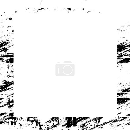 Illustration for Black drawing of the framework in grunge style. Vector illustration. Hand-drawn square frame, isolated. - Royalty Free Image