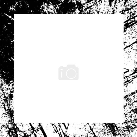 Ilustración de El marco cuadrado de manchas de tinta dibujadas a mano, estilo grunge y manchas. Hay lugar para su texto en el área blanca - Imagen libre de derechos