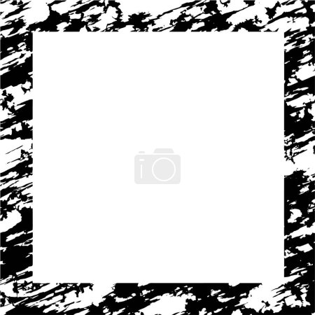 Téléchargez les illustrations : Cadre carré grunge abstrait sur fond blanc, illustration vectorielle - en licence libre de droit