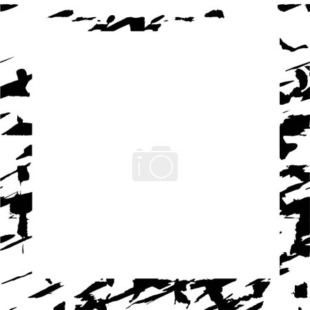 Ilustración de Marco cuadrado grunge abstracto sobre fondo blanco, ilustración vectorial - Imagen libre de derechos