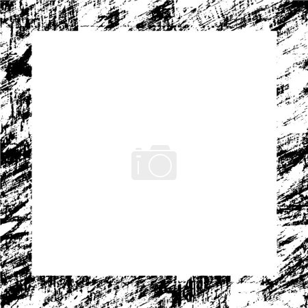 Téléchargez les illustrations : Cadre carré abstrait noir et blanc avec motif grunge - en licence libre de droit