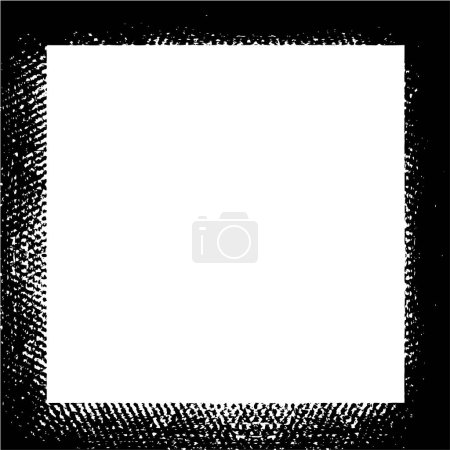 Téléchargez les illustrations : Fond grunge noir et blanc, cadre carré avec espace vide - en licence libre de droit