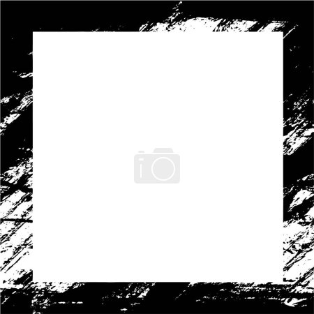 Ilustración de Marco cuadrado blanco y negro con patrón grunge - Imagen libre de derechos