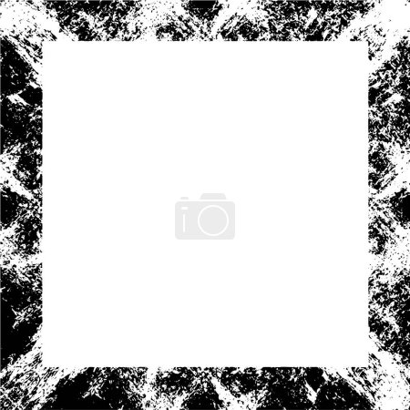 Illustration for Black and white square frame with grunge pattern - Royalty Free Image