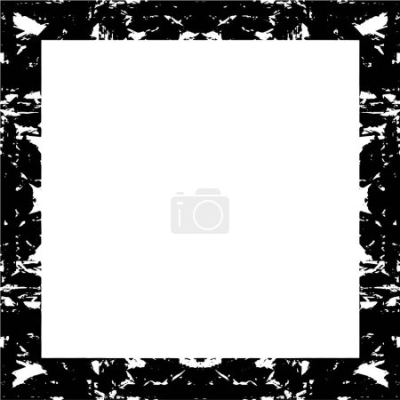 Téléchargez les illustrations : Cadre carré noir et blanc avec motif grunge - en licence libre de droit