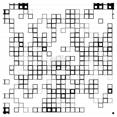 Ilustración de Fondo de medio tono en blanco y negro con cuadrados, ilustración vectorial - Imagen libre de derechos