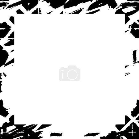 Téléchargez les illustrations : Grunge abstrait carré noir sur fond blanc, illustration vectorielle - en licence libre de droit