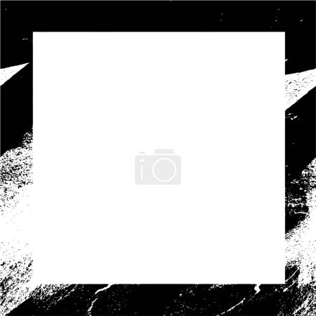 Téléchargez les illustrations : Grunge texture carré cadre arrière-plan. Illustration vectorielle noir et blanc. - en licence libre de droit